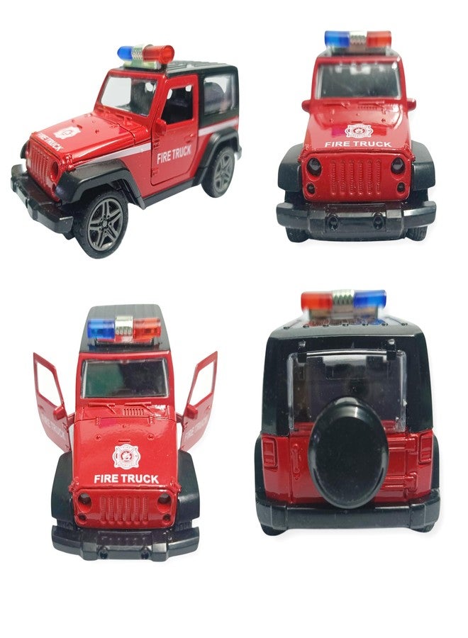 bilAnca One Metal Fire Truck Thar Car Alloy Body Diecast Cars Super Hot Toys Wheels for Kids Multi Color Assortment Pack of ONE (Thar RED) - Image 1
